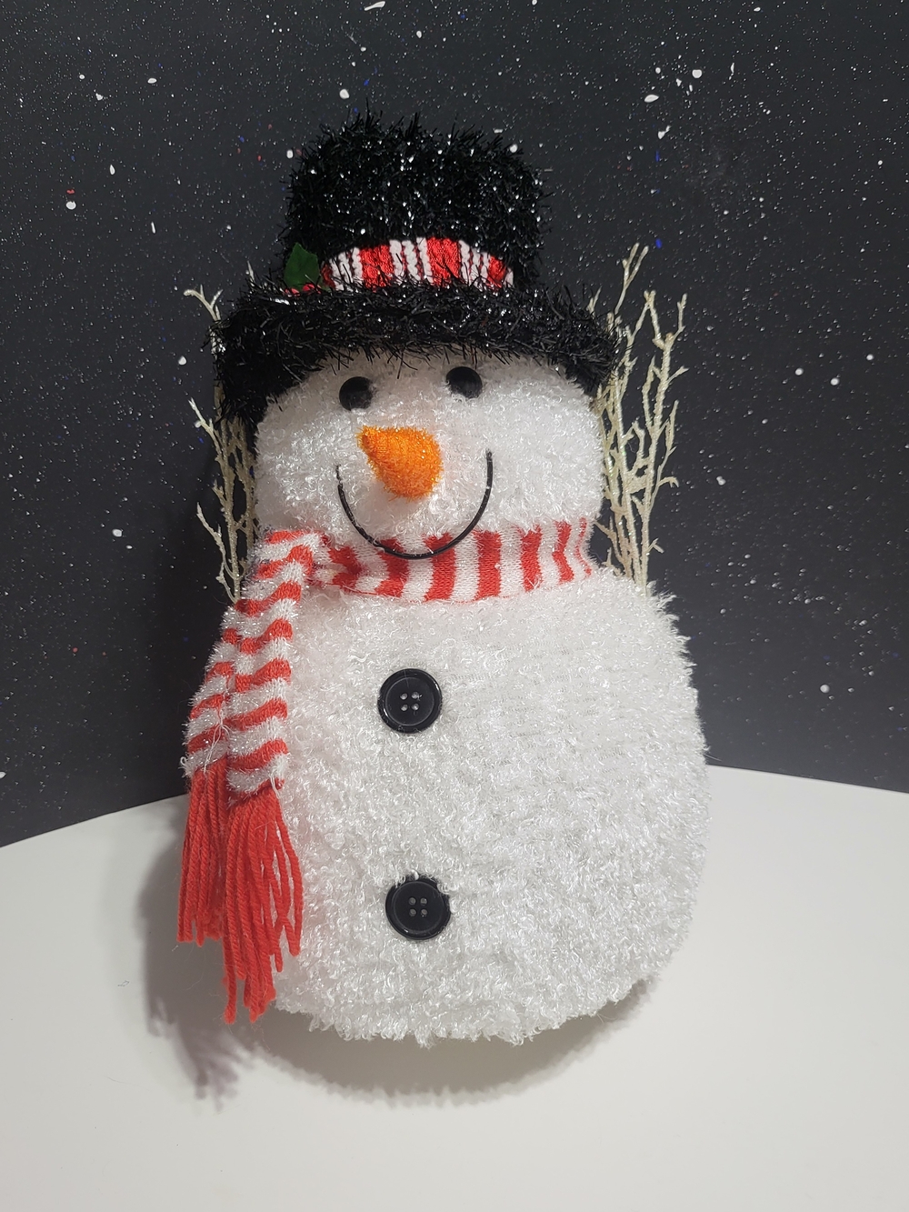 Festive White Snowman Décor Battery Operated LED Color Changing